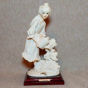 Rare Retired Giuseppe Armani "Watering" Girl Home Office Decor Figurine